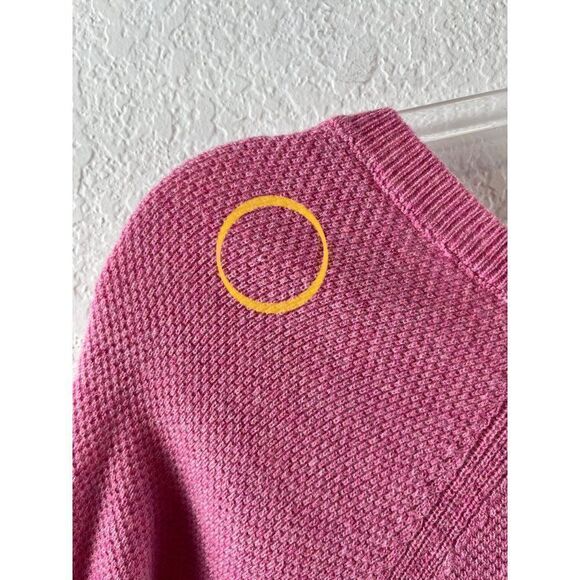 Gap Brooklyn V-Neck Wool Blend Textured Sweater Size Medium Pink Heather - Picture 4 of 7